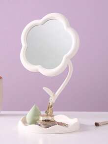 1 niedlicher Schminkspiegel, Blumenmuster, für Schreibtisch/Wandmontage, Studentenwohnheim, Schminktisch, Büro kompakt, Schminke, erschwinglich, Raumdekoration, Schminktisch, Reise, Schlafzimmer, Kosmetikzubehör, Spiegel, Schminkspiegel, Mini-Spiegel, Kompaktspiegel, kleiner Spiegel, Schreibtischspiegel, perfekt als Geschenk für Feiertage oder Weihnachten für Familie und Freunde.