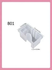 1个长方形心形拼布硅胶蜡烛模具，情人节心形蜡烛杯烛台硅胶模具，家居装饰DIY树脂浇铸模具，手工石膏模具，艺术装饰石膏模具 - 白色 - 查看 12