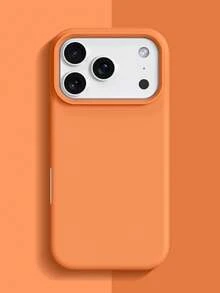 2.0毫米厚液态硅胶手机壳，兼容苹果17、16、15、14、13、12、11 Pro Max和三星Galaxy S24U、S23、S22、S25系列，全包式保护套 - 橘色 - 查看 2