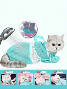 1 Upgraded Cat Washing Bag, Cat Bathing Tool, Cat And Dog Fixed Bag, Bath Bag, Nail Trimming, Beauty And Feeding Medicine, Cat Bathing And Cleaning Supplies - 彩色 - 查看 6