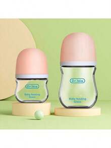 1pc 90ml/160ml Glass Baby Bottle, Suitable For Newborn Feeding - Multicolor - View 8