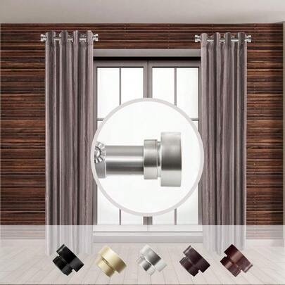 QY- Rod Desyne SIDE100-5 - Barra de Cortina Lateral de 1 Pulgada 12-20 Pulgadas Juego de 2 níquel Satinado -6194