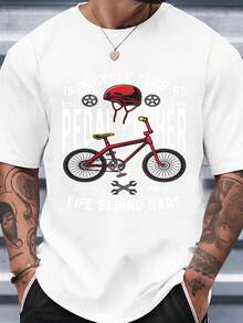 Camiseta de cuello redondo para hombre con estampado de bicicleta y texto Pedal Pusher Bicicleta Club 1965 Life Behind Bars ideal para uso diario ocio urbano y eventos sociales estilo casual verano otoño - Blanco - Ver 6