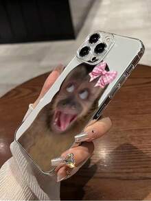 1pc Transparent Monkey Painted Thick Anti-Drop Painted Phone Case Compatible With IPhone 16/11/16pro/16plus/16promax/16e/15Promax/13/14/12/XS/XR/7G/8P, Compatible With Samsung Galaxy S25/S25PLUS/S25 Ultra/A16/A36/A26/A56/A50/A12/A32/A52 - Multicolor - View 7
