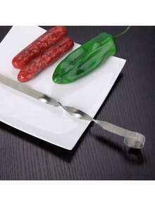 10PCS BBQ Barbecue Stainless Steel Grilling Kabob Kebab Flat Skewers Needle New - Silver - View 9