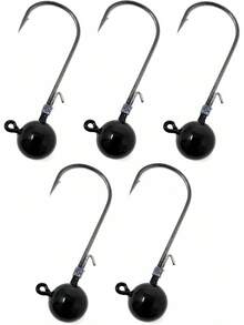 Cabezas de jig de bola de tungsteno Reaction Tackle (paquete de 5) - Negro - Ver 1