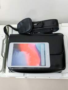 简约时尚零钱包男士休闲斜挎包，PU皮革复古邮差包，适合通勤、旅行、购物、商务出行 - 黑色 - 查看 12