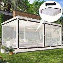 Waterproof Cloth, Rain Tarp For Outdoor RV Awning Side Wall, Upgraded Tear-Resistant Transparent Waterproof Tarpaulin For Outdoor Camping, RV, Balcony, Garden, Patio Furniture, Plant Greenhouse, Firewood Storage In Winter