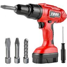 SANCO Taladro Eléctrico para Niños - Juego de Herramientas con Sonido y Acción Realistas, Incluye Tornillos, para Niños de 3 a 5 Años (Rojo)