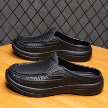 Men's Slip-On Driving Shoes/Chef Clogs - Black - View 6