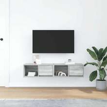 Meuble TV vidaXL, 2 pièces, gris Sonoma, 60 x 31 x 25,5 cm, bois d'ingénierie - Camel - Voir 3