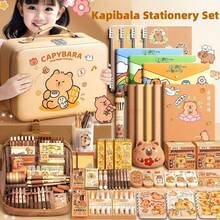 1 Set Capybara Themed Stationery Gift Box Set, Includes Various Capybara Design Items Such As Pens, Pencil Case, Notebook, Stickers, Erasers, Sticky Notes, Pendants, Etc. Great For Graduation Gifts, Birthday Gifts, Back To School, Valentine's Day Gifts (Stationery Styles And Colors Vary) - Multicolor - View 1