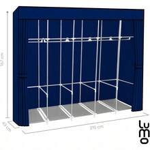 YArmario Grande Closet Reforzado Portatil Organizador 205cm Closet Armable Guradaropa para Recamara Organizacion Armario de Ropa de Tela y Tubo Metal para Ropa Organizador Negro - azul - Ver 2