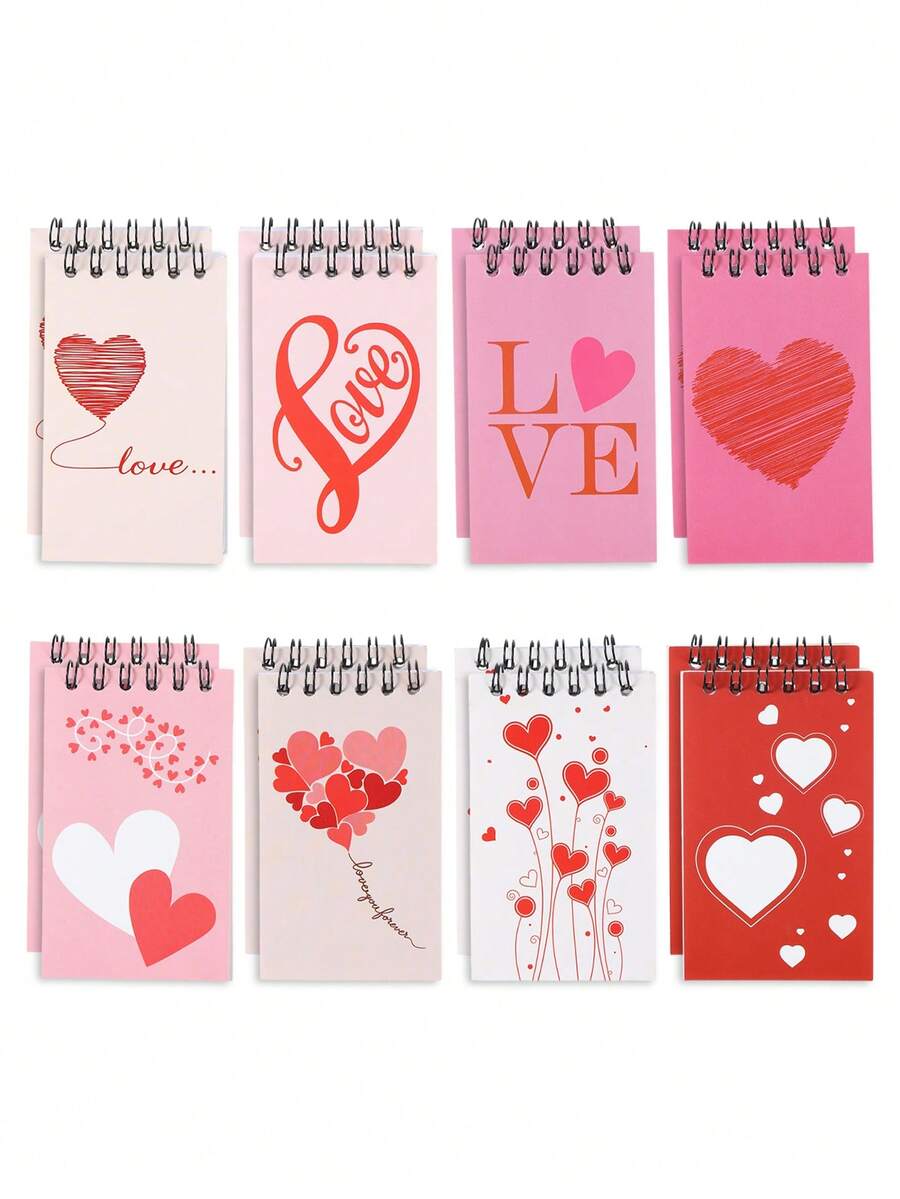 8 cuốn sổ tay mini xoắn ốc chủ đề Ngày Valentine, sổ ghi chú xé rời họa tiết trái tim đỏ, sổ ghi nhớ, quà tặng tiệc Valentine, quà nhỏ cho tiệc cưới, giải thưởng trò chơi tiệc tùng, văn phòng phẩm, nhật ký, sổ tay, sổ tay xoắn ốc cỡ nhỏ, sổ tay mini bỏ túi tiện dụng, thích hợp sử dụng hàng ngày, quà tặng học sinh, phần thưởng tựu trường, đồ trang trí Ngày Valentine, quà tặng tiệc kỷ niệm ngày cưới, quà tặng Ngày Valentine