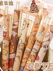 6pcs Erasable Gel Pens, Suitable For Office Supplies, School Supplies, Back To School Gifts, Random Style - Black - View 2