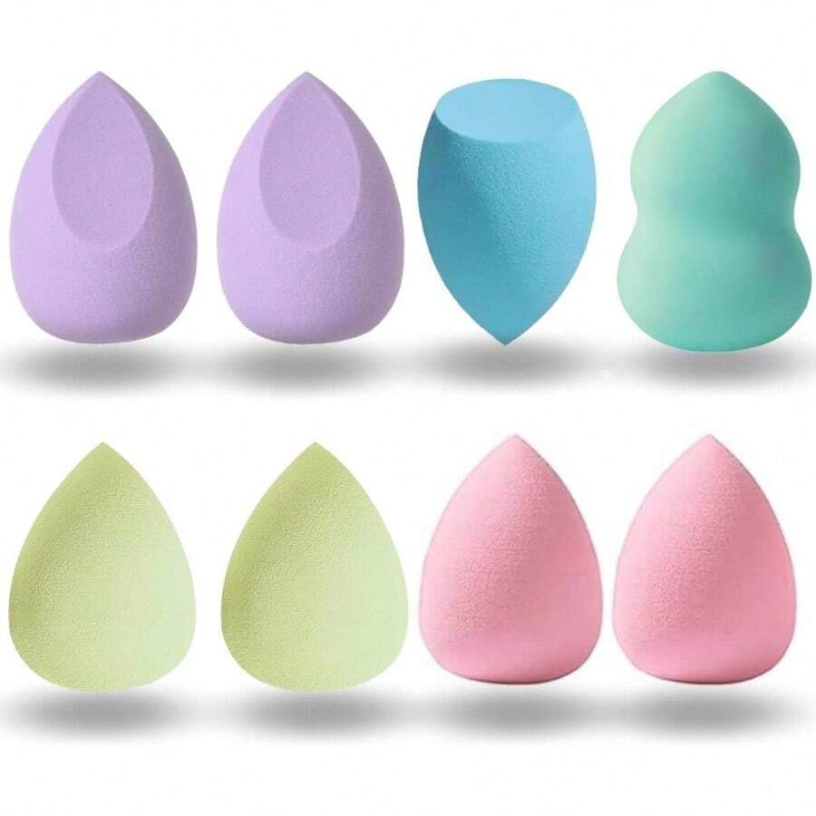 8 Pack Esponjas de Maquillaje para Base de maquillaje. para. Esponja Suave y sin Ltex para Lquido, Cremas y Polvos. Color Mix Colores Pastel - Color Mix Pasteles - Ver 1