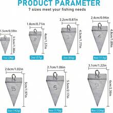 Pesos piramidales de pesca con pirmide de pirmide, pesos de pesca a granel de agua salada, pesos de pesca sin enredos, 1 oz 2 oz 2 oz 3 oz 4 oz - 29,57 ml - Ver 4