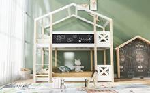 (=517234AAW) Children's Treehouse Bed With Slide & Ladder 90 X 200 Cm, Bunk Bed For Children – 2x Slatted Base – Natural & White - White - View 4