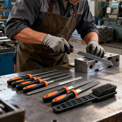 LMstarz Set di lime metalliche premium da 17 pezzi - Lime manuali e ad ago con acciaio grezzo/fine | Forme piatte/semicircolari/rotonde/triangolari + custodia per la lavorazione del metallo/legno