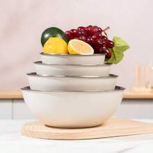 3pcs/Set Stainless Steel Salad Mixing Bowl (With Measurement Marks), Baking & Whipping Bowl, Vegetable Washing Basin Set