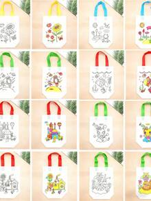 Kit de 30 Bolsas para Colorear con 60 Marcadores para Niños, Bolsas de Tela No Tejidas Reutilizables para Fiestas, Cumpleaños y Navidad, Divertido Juego de Arte DIY para Regalos - Multicolor - Ver 3