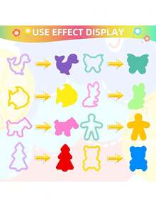 22pcs Kids Play Dough Tool Set - Macaron Color Play Dough Toys With Animal Shaped Molds, Suitable For 3-8 Years Old Children (Random Color) - Multicolor - View 5