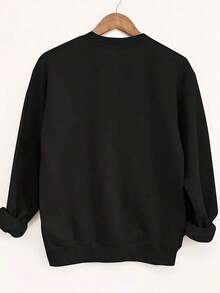 Sweat Shirt2025 New Sweatshirts Comfort Daily |   Women's Casual Round Neck Sweatshirt With Leopard Print And "BASKETBALL Mom" Design - Cozy Polyester, Long Sleeve, Perfect For Autumn And Winter Loose And ComfortableLoose And Comfortablevalentines Clothes - Xám - Xem 8