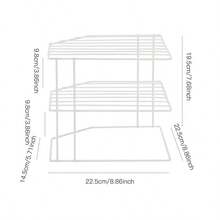 3-Tier Kitchen Organizers And Storage Shelves - Kitchen Cabinet Organizer - Kitchen Organizer Shelf - Corner Shelf Kitchen - Countertop Organizer - Plates & Dishes Organizer - Kitchen Rack