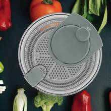 Spinner para ensaladas, 4.2 cuartos de galn, apto para lavaplatos, lavadora de frutas y colador de verduras, colador, tazn para servir y tapa de bloqueo, plstico resistente - inicial - Ver 6