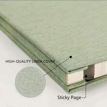 1pc Self-Adhesive Photo Album, 40 Blank Pages, Linen Cover, 3x5, 4x6, 5x7, 8x10 Sizes, DIY Album With Metal Pen