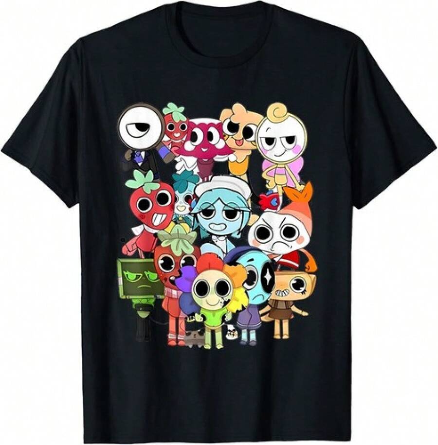 Dandy'S World Gifts For Birthday And Christmas Funny Gifts T-Shirt Casual Men'S Cotton T-Shirt Crew-Neck Top Micro-Stretch Knitted Fabric Regular Fit - 如圖所示 - 查看 1