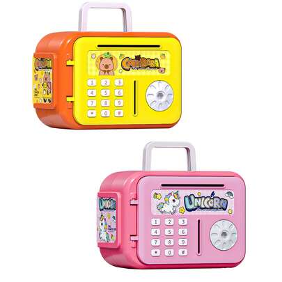 Kids ATM Cash Box, Cartoon Astronaut/Bear/Pony Shaped Coin Bank, Creative Storage Box, Kindergarten Children Birthday Gift Toy, Key Storage Cabinet