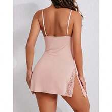 - Lencería para mujer, con tirantes delgados, camisón de babydoll(G Rosa claro) - Multicolor - Ver 5