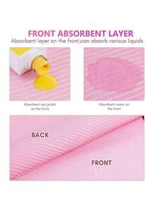 Disposable Pink Nail Art Table Mat, Three-Layer Waterproof Foldable Cleaning Mat, Tablecloth, Nail Art Napkins, Multi-Functional Beauty, Tattoo, And Dental Cleaning Cloth, Waterproof Tablecloth, Nail Art Tools. - Multicolor - View 7