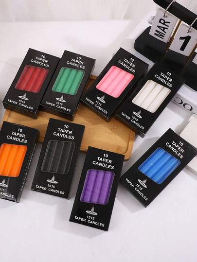 10 st/ask 16 cm höga raka ljus, 2 timmars brinntid, oparfymerade, lämpliga för inomhus-/utomhusbruk, nödbelysning, bröllop, kyrkor, högtider, födelsedagsfester och sammankomster