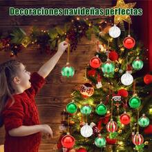 YQQ 30 Piezas Bolas Navideñas Decorativas 2 36" Rojo Verde Blanco Esferas Navideñas Decoraciones Navideñas Irrompibles para El Hogar como Árboles De Navidad Pintando Y Coronas Rojo5735 - Rojo - Ver 5