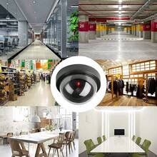 Cámara de domo falsa con lente hemisférica realista y LED rojo intermitente: monitor de vigilancia ficticio no funcional, sin cables ni interruptores, antirrobo disuasorio para uso en interiores y exteriores (1 unidad)