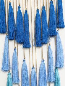 1 pieza Anillo de hierro con estrella y luna de tema de Ramadán con borla azul, decoración colgante, adorno de estrella y borla bohemio, estética vintage para sala, dormitorio y decoración festiva, arte de pared interior/exterior - Multicolor - Ver 9