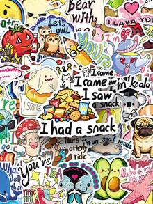 50 miếng dán hoạt hình dễ thương, dán trang trí sổ lưu niệm, dán tạo động lực, dán trích dẫn, dán meme, dán nhật ký, dán văn phòng phẩm, dán sổ lưu niệm, dán vinyl chống thấm nước, dán số lượng lớn cho chai nước, ván trượt, hành lý, máy tính xách tay, cản va, vật dụng tiệc tùng theo chủ đề - Nhiều màu - Xem 8