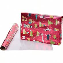 YQQ Papyrus Rollos de papel de regalo de Navidad estampado de perro de los mejores amigos de Navidad y Papá Noel 2 rollos 60 metros cuadrados Pies.)5735 - Chicdedafestivoyperros - Ver 3
