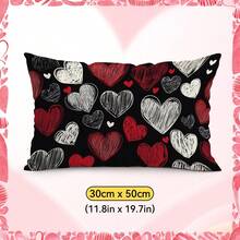 1pc/4pcs Valentine's Day Heart Graffiti Pattern Pillowcase Without Insert, Single-Sided Printed Pillow Cover, Suitable For Living Room, Bedroom, Home Decor, All Season - Multicolor - View 12
