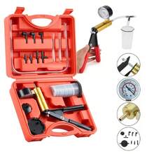 Dispositivo de Purga de Frenos, Bomba de vacío, Juego de purgador de Frenos para Coche, Moto, probador de vacío, comprobador de presión con Bolsa de Transporte - Rojo - Ver 1