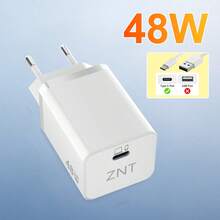 48W GaN Fast Charging Head, For Laptop & Tablet & Phone 3-In-1 Charger Compatible With Iphone 17-14 Series, Compatible With Samsung S25/2024, Pixel 9-7, And IPad Pro Series PD Wall Fast Charging Adapter Phone Charger High Output Power - EU C Type Plug(220-240V) - View 7