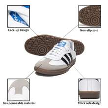 Adidas Originals 女鞋 簡約復古板鞋 SAMBA OG戶外休閒鞋 德訓鞋 低筒三條紋女鞋 滑板鞋 日常通勤鞋 B75806 - 白/黑/淺灰 - 查看 6