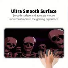 Extra Large Gaming Mouse Pad, Skull Pattern Design, Rubber Base, Rectangular Non-Slip Desk Mat, Precision Edges, Washable, Non-Slip E-Sports Computer Mouse Pad - A - Xem 8