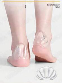 QKC 1 Paar wiederverwendbare Silikon-Vorfußpolster, weiche Gel-Einlegesohlen für Damen High Heels und Herren Lässig-/Sportschuhe, Fußschmerzen lindernde Schuheinlagen - Transparent - Übersicht 6