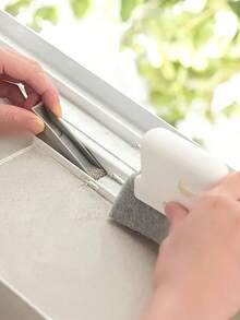 1pc Versatile Door & Window Track Cleaning Brush,Easy Grip Reusable,Groove Cleaner For Kitchens Bathrooms,Living Rooms, Ideal For Small Gaps & Frames,No Electricity Needed, Durable Plastic,Detachable Washable Head - Multicolor - View 2