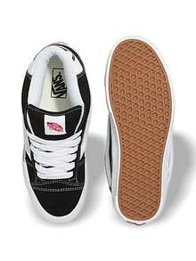 Vans Knu Mid 男女通用运动鞋 透气轻便 弹性好 多功能 运动户外 日常上学 黑白 VN000CQ96BT1 - 黑色/白色 - 查看 6