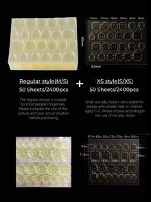 10/50/100pcs Double Side Glue Nail Sticker, Nail Glue Stickers Transparent, Waterproof - Black - View 17