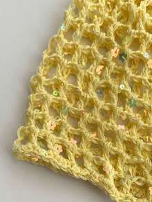 Y2K 时尚亮片网眼帽,镂空透气编织针织帽,复古百搭轻便宽松无檐帽,复古可折叠设计,女士粉彩色系,春夏款 - 涼帽 - 查看 7